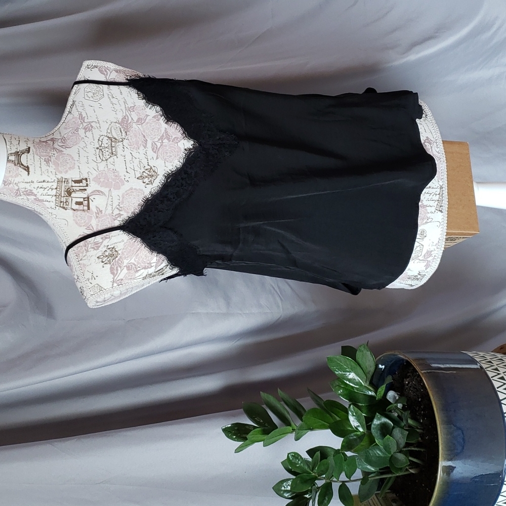 BP silky tank top with eyelash lace